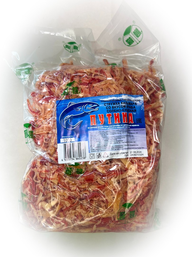 Кальмар стружка со вкусом краба "Розовая" (ПУТИНА) в Рязани